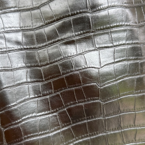 AFRM Marshall Metallic Silver High Waisted Faux Leather Pants Waist 25 - Picture 6 of 13